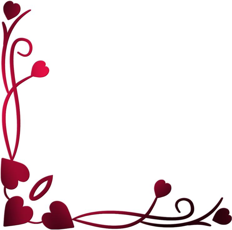 Valentines Day Border Love Png (black, maroon)