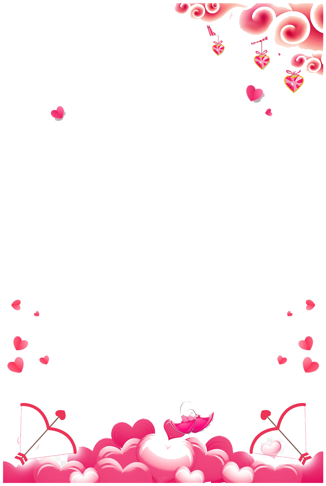 Valentines Day Border Png Image (salmon, pink, white)