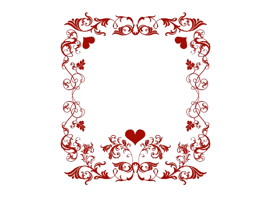 Valentines Day Border (white)