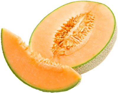 Half Cantaloupe Png Image (black, pink, salmon)