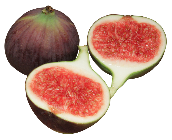 Half Fig Fruit Transparent Png (black, beige)