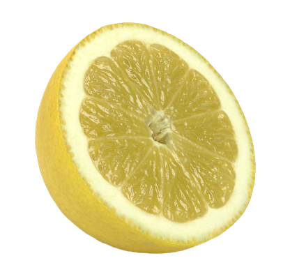 Half Lemon Cut Transparent Background (beige, black)