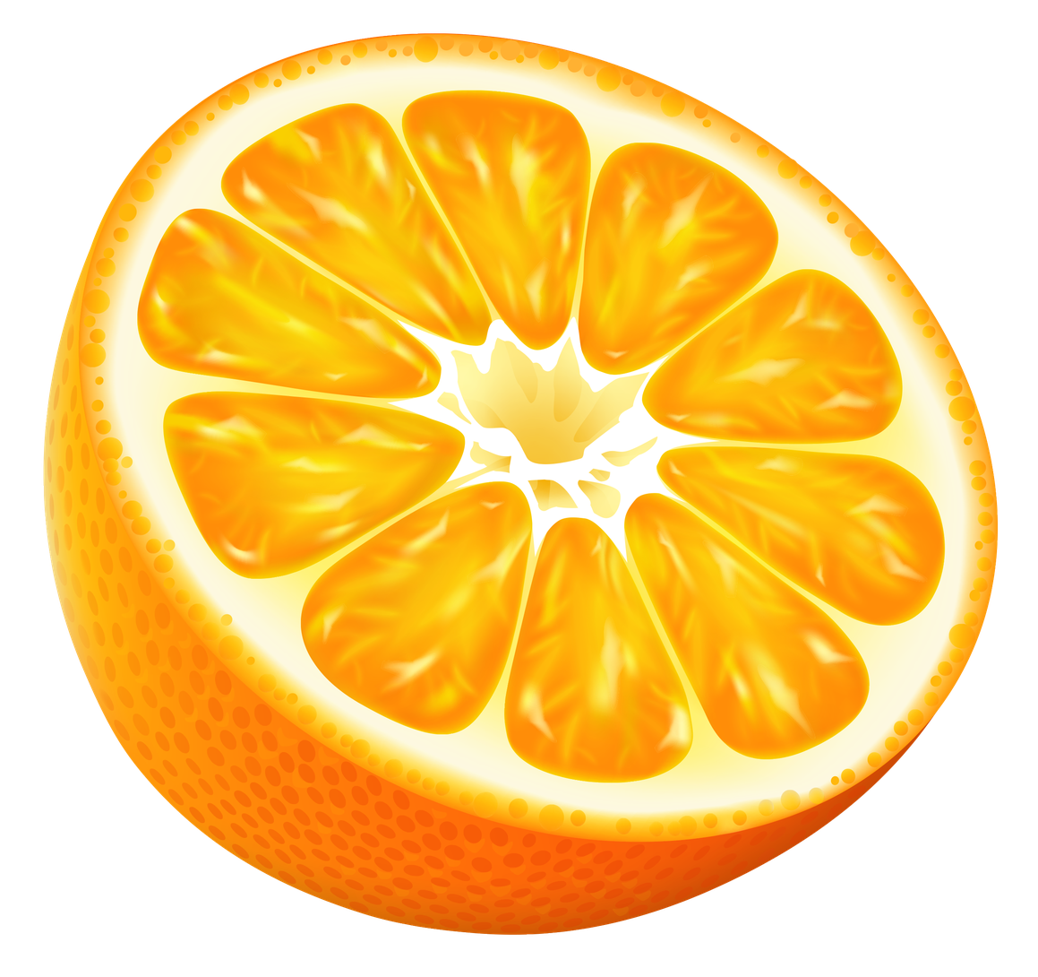 Half Lemon Png Pic (white, beige, orange, black)