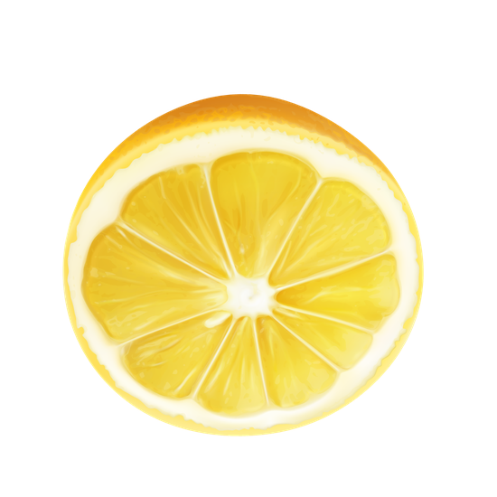 Half Lemon Transparent Background (beige, black)