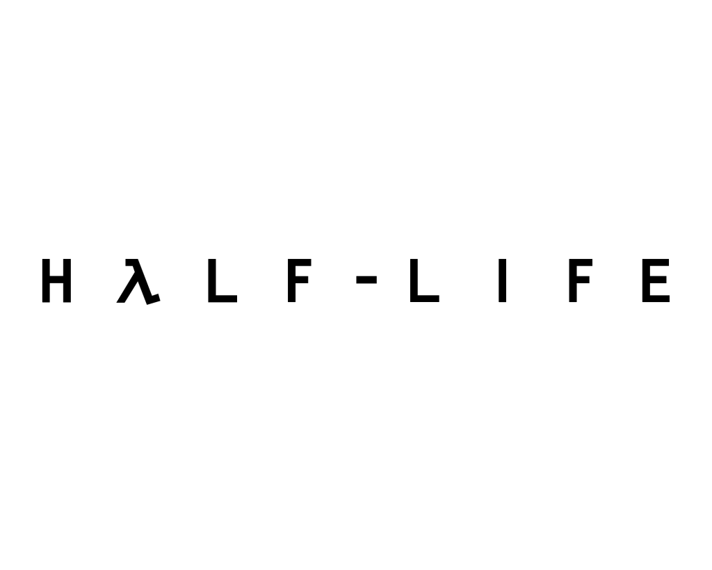 Half Life Logo Png (black, silver, lavender, white)