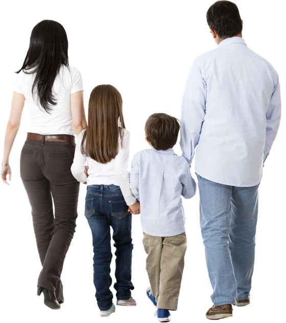 Walking Family Png Pic (black, lavender, white)