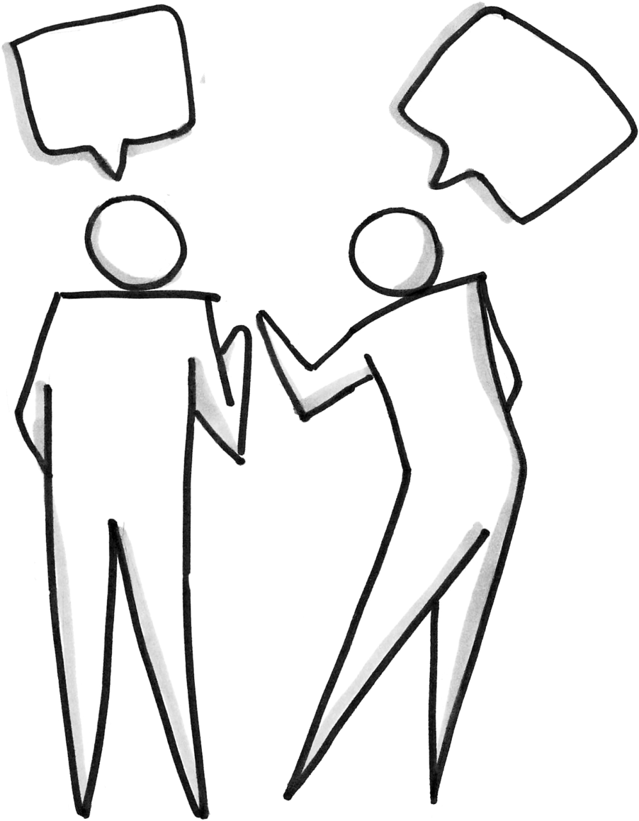 Talking People Transparent Png (black, white)