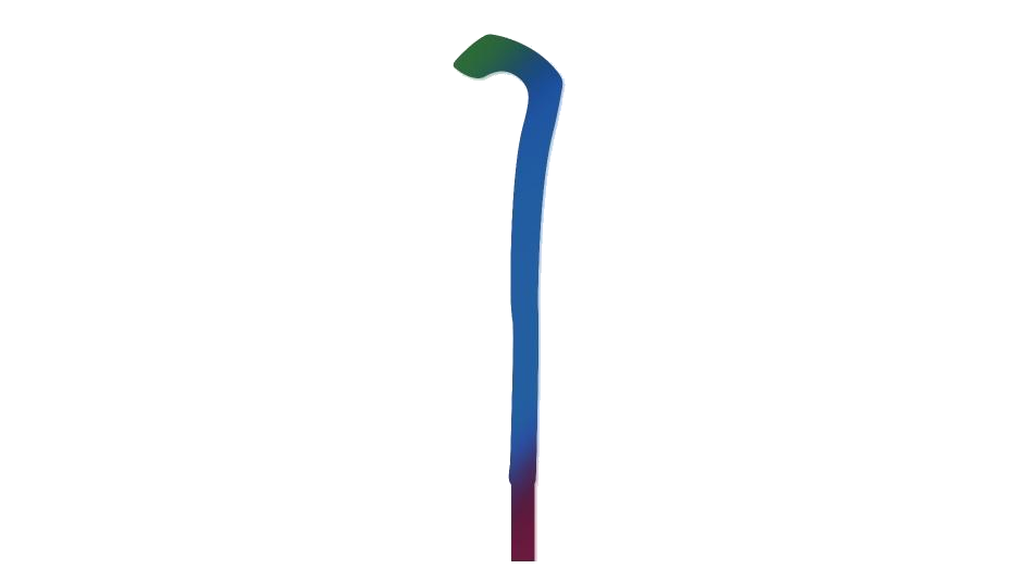 Walking Stick Png File (white, teal, lavender)