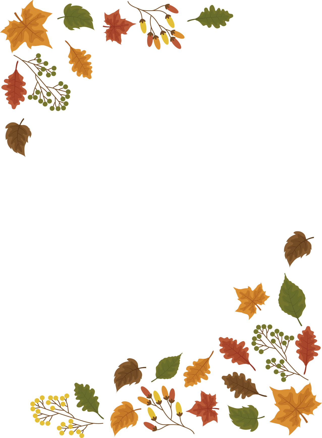 Fall Frame Png File (black, olive)