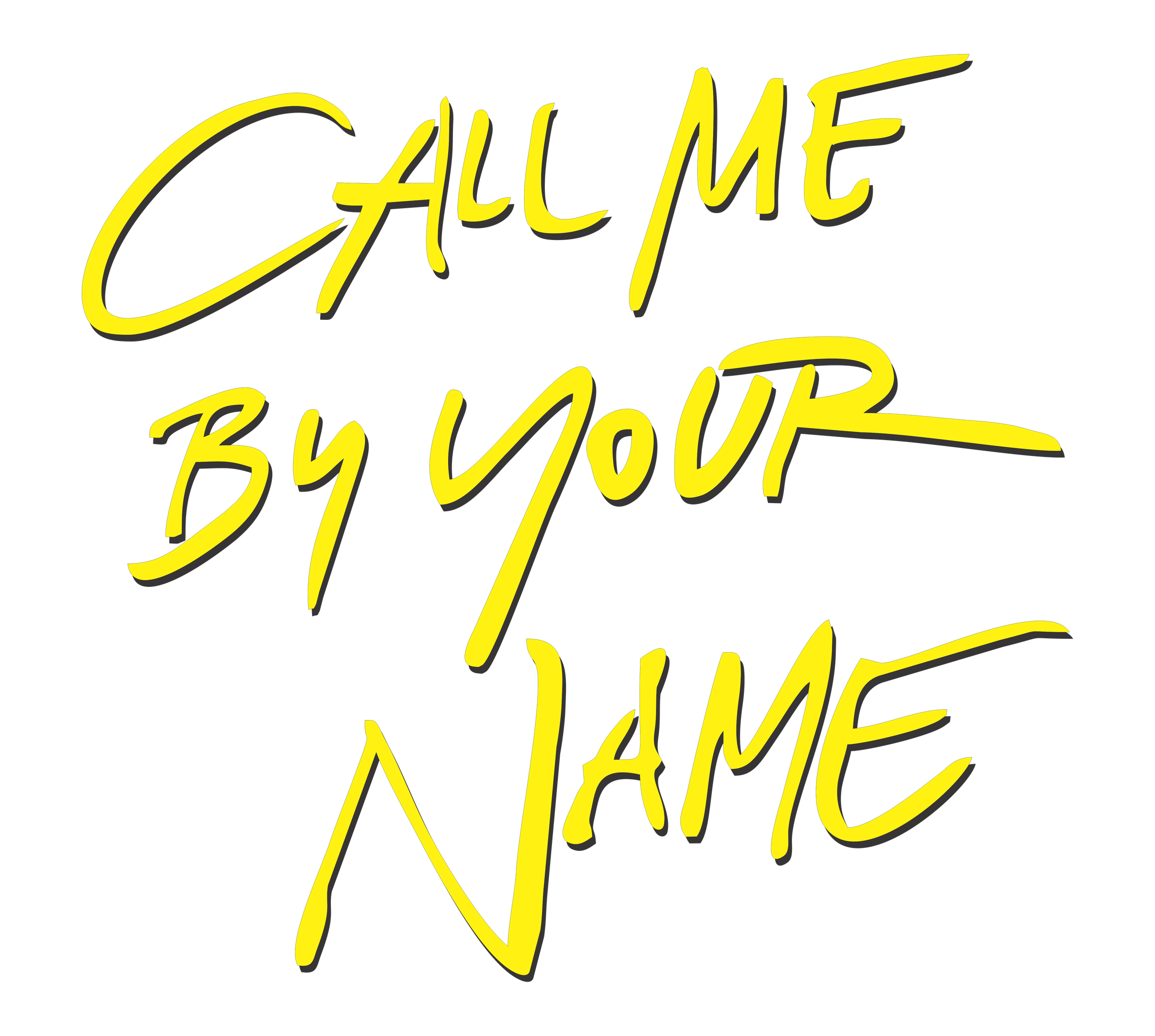 Call Me By Your Name Png Pic (black, yellow)