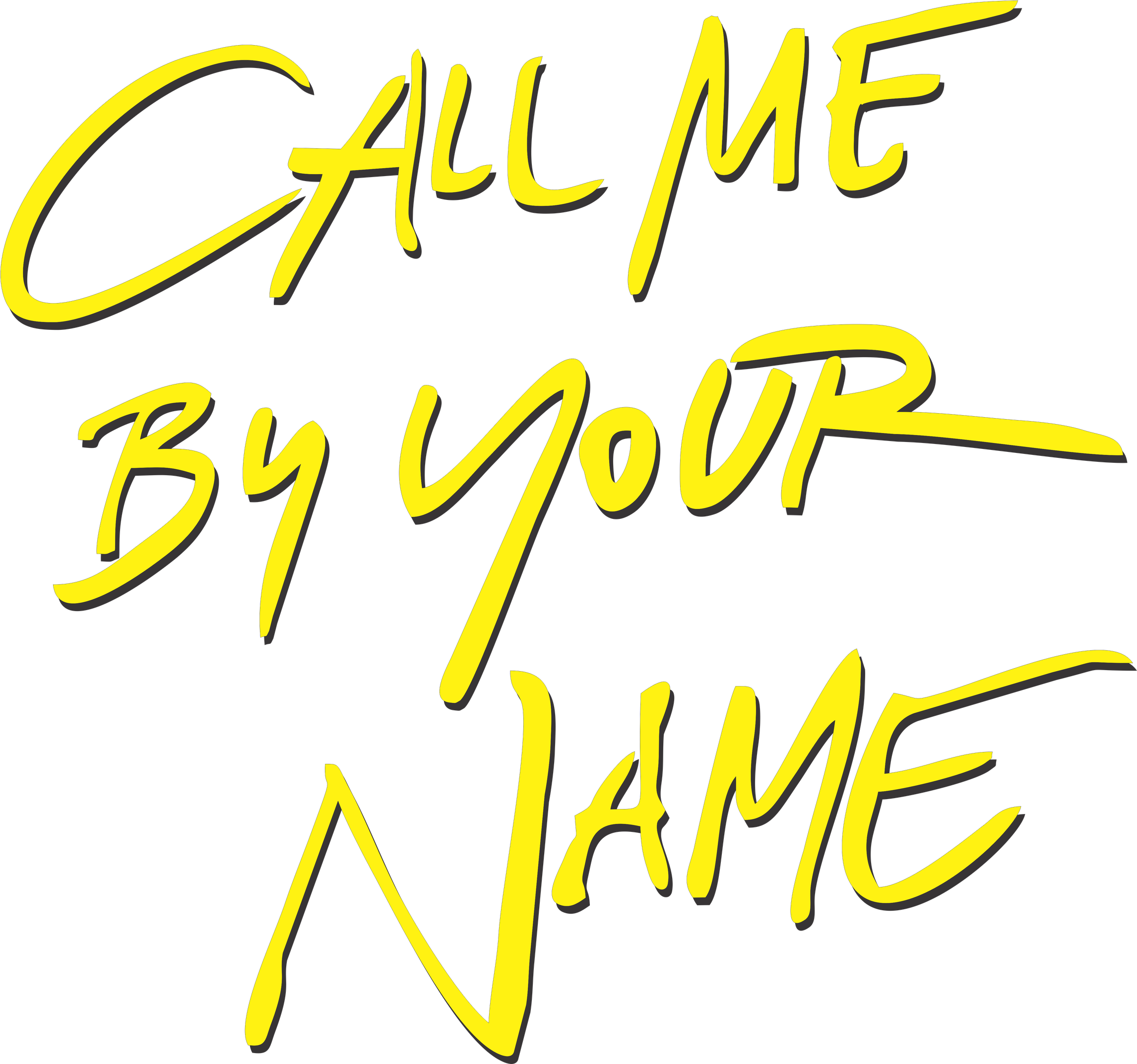 Call Me By Your Name Png (black, yellow)