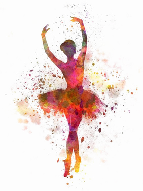 Ballet Dancer Transparent Background (white, lavender)