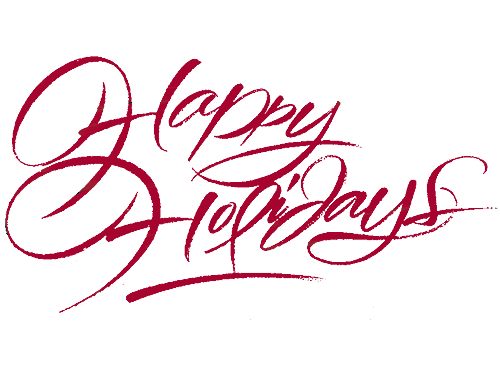 Calligraphy Happy Holidays Png Transparent Picture (beige, maroon, white)