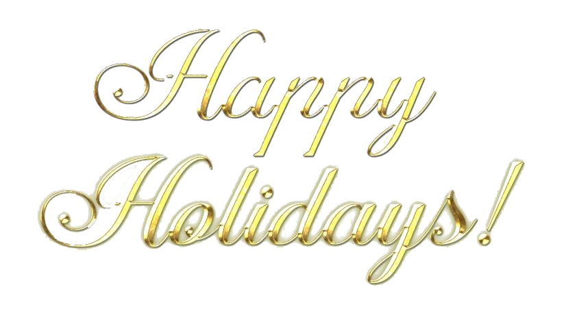 Calligraphy Happy Holidays Transparent Background (white)