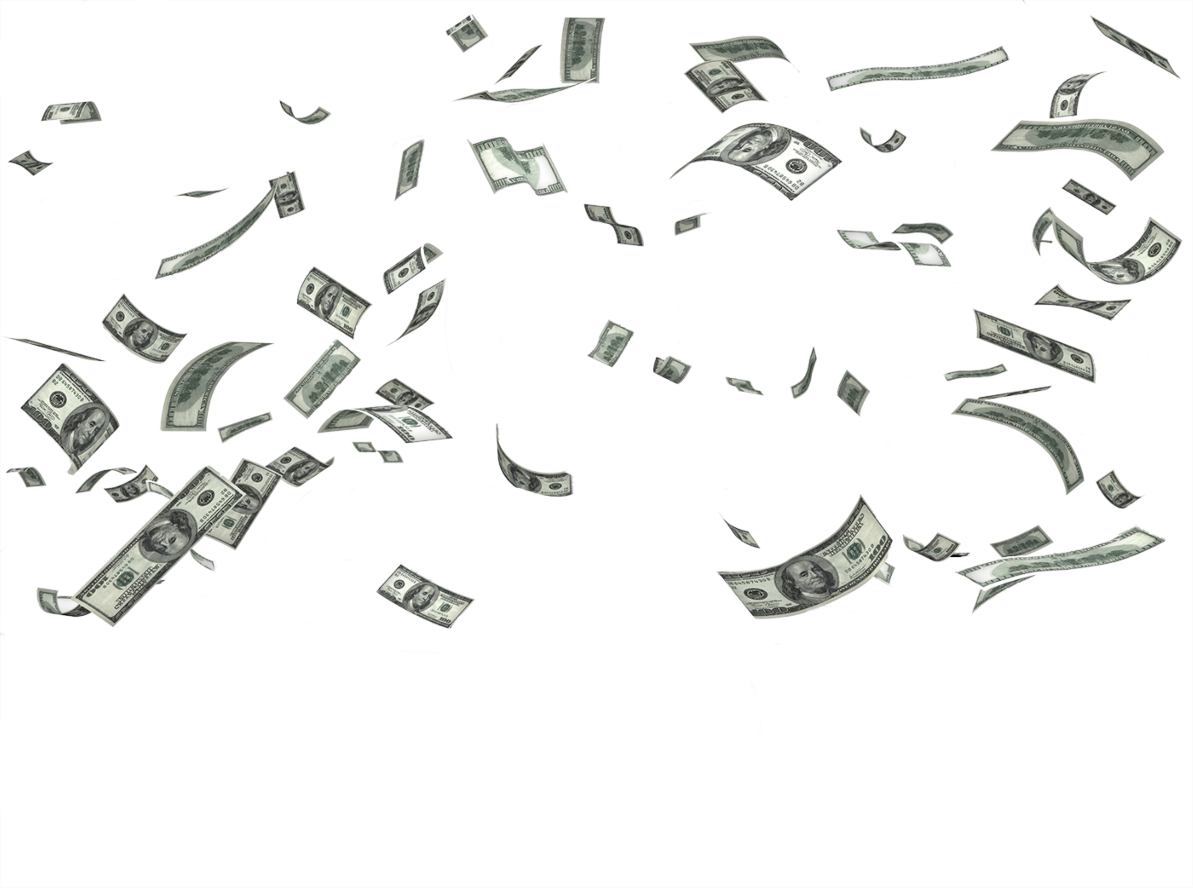 Falling Money Png Pic (black, white, silver)