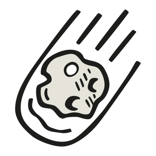 Falling Asteroid Free Png Icon (beige, black)