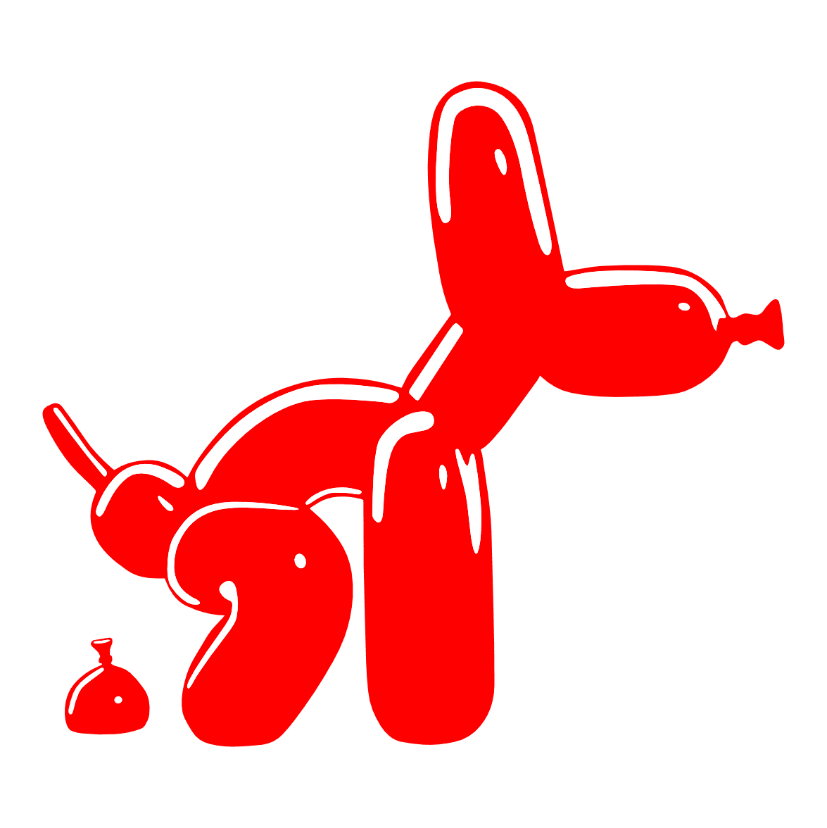 Balloon Dog By Jeff Koons Png Photo (white, gray, red)