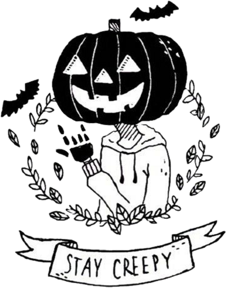 Halloween Aesthetic Transparent Png (black, white)