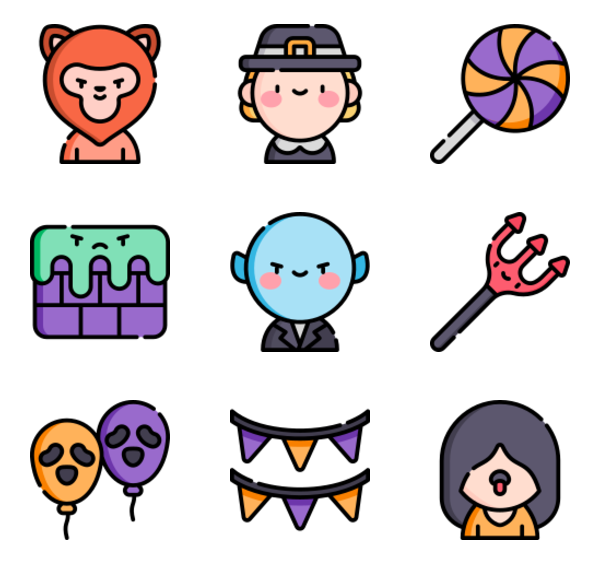 Halloween App Icons Download Png Image (beige, salmon, gray, mint, black)