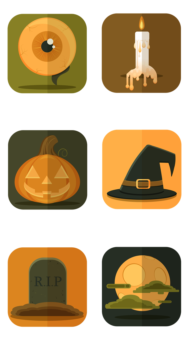 Halloween App Icons Png Pic (black, chocolate, olive, salmon)