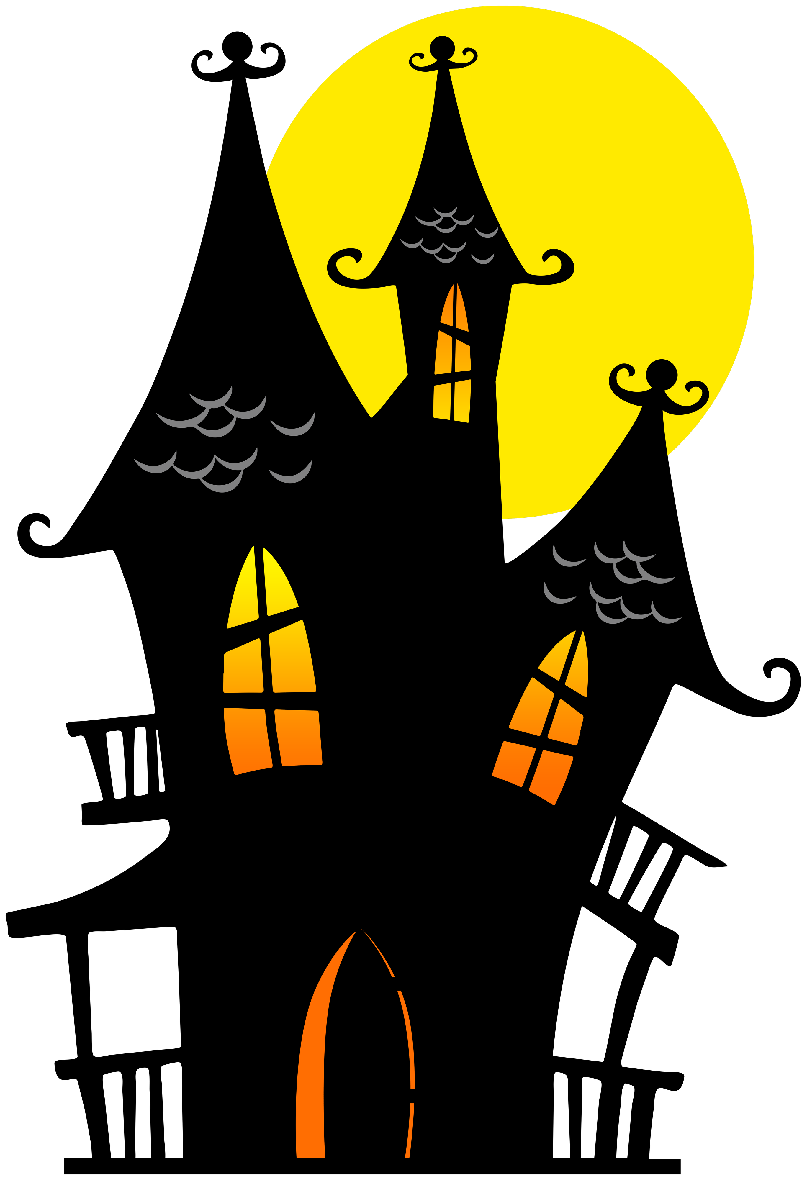 Halloween Art Png Image (black, gold, yellow)