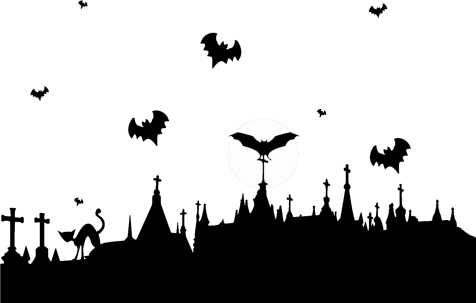 Halloween Background Png Isolated Photo (black, white)