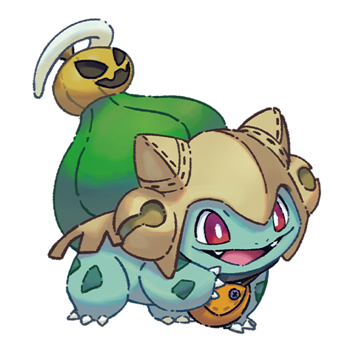 Halloween Bulbasaur Png File (green, white, gray, black, silver)