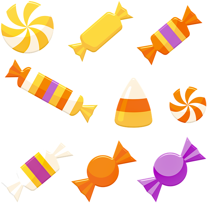 Halloween Candy Png Free Download (plum, orange, white, black, gold)