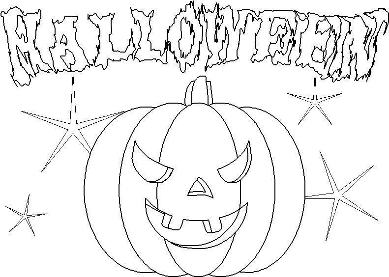 Halloween Coloring Pages Png Isolated Photos (black, white)