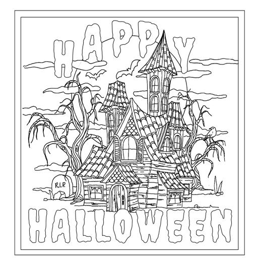 Halloween Coloring Pages Png (black, white)