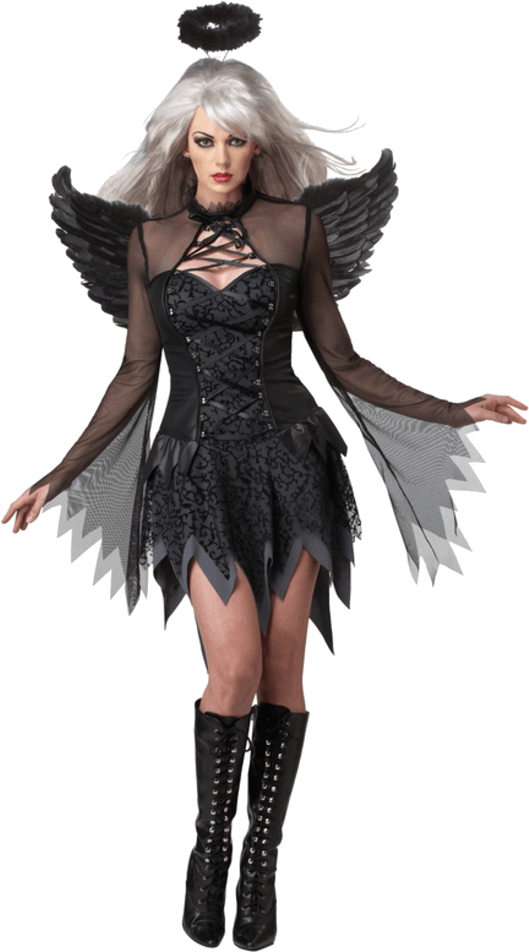 Halloween Costumes Angel Png Transparent (black)