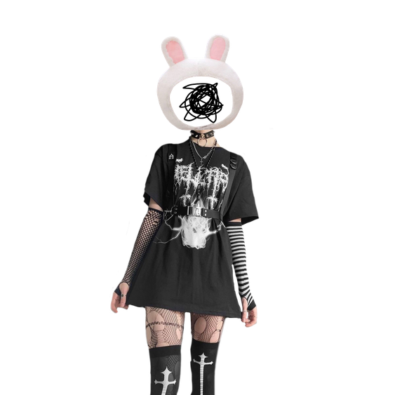 Halloween Costumes Emo Png File (black)