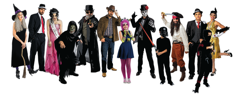 Halloween Costumes Group Png Hd (black)