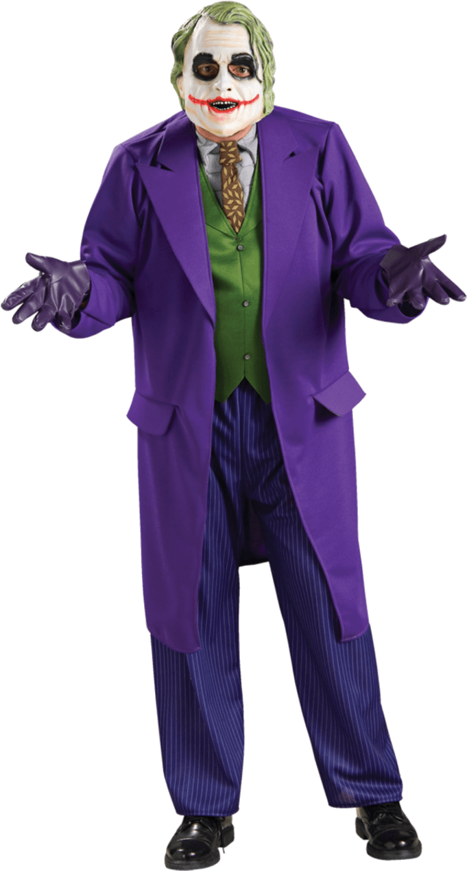 Halloween Costumes Joker Png Isolated Image (indigo, black)