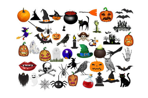 Halloween Elements Png Clipart (black, gray)