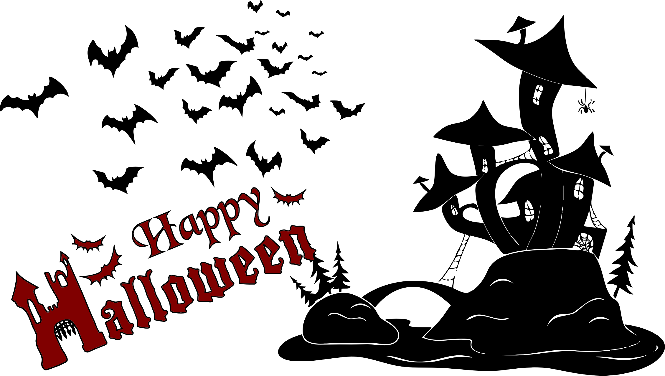 Halloween Font Png File (black, maroon, white)