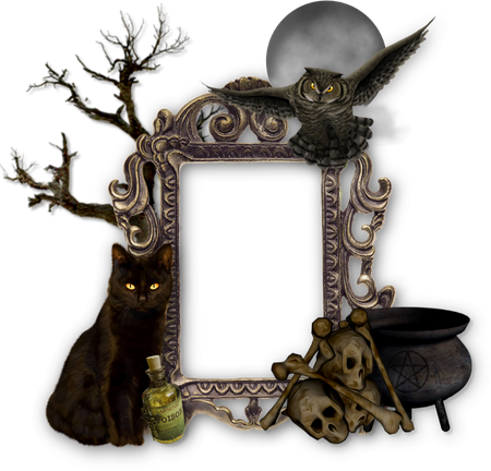 Halloween Frame Png File (black, gray)