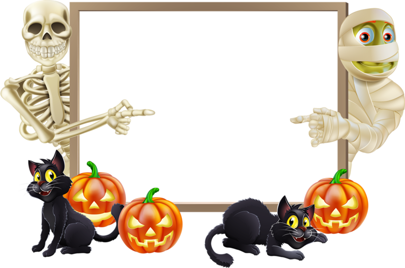 Halloween Frame Png Isolated Image (black, gray, lavender, white)