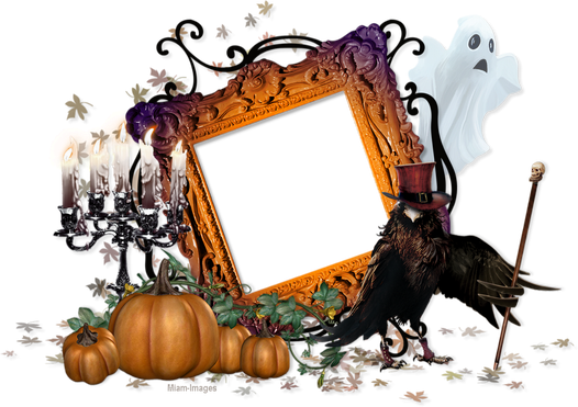 Halloween Frame Transparent Png (black, white)