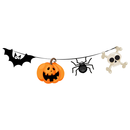 Halloween Garland Png Isolated Hd (indigo, black, white)