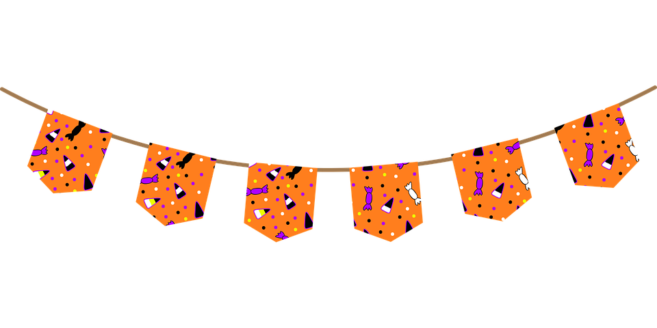 Halloween Garland Png Transparent (black, chocolate, salmon, orange)