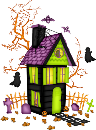 Halloween Gingerbread House Png Isolated Hd (black)