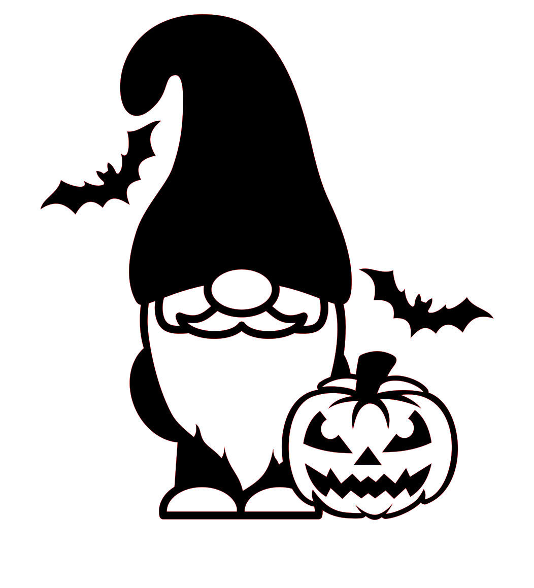 Halloween Gnomes Transparent Png (black)