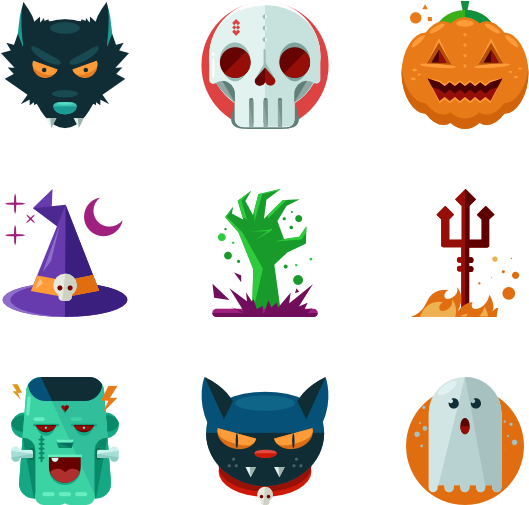 Halloween Icons Download Png Image (teal, chocolate, mint, black, silver)