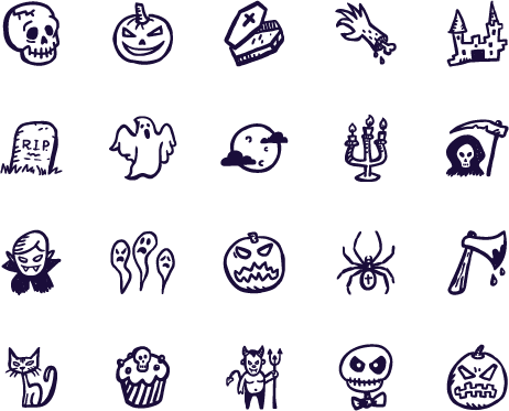 Halloween Icons Png File (black)