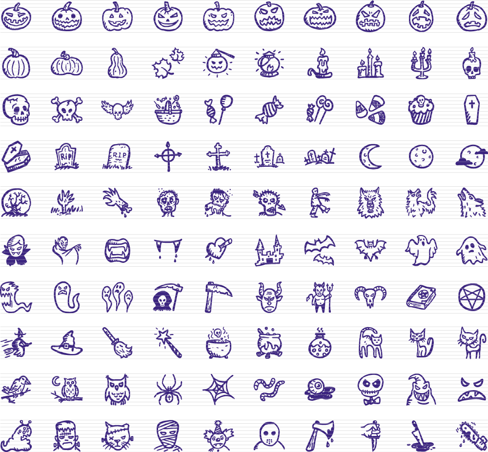 Halloween Icons Png Pic (indigo, black)