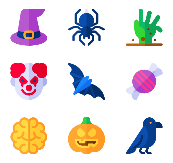 Halloween Icons Png Picture (navy, red, purple, violet, black)