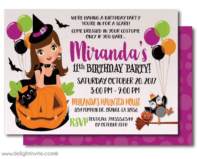 Halloween Invitations Png File (beige, white, purple, lavender, black)