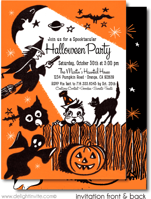 Halloween Invitations Png Isolated File (black, chocolate, lavender)