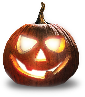 Halloween Jack O Lantern Transparent Background (black, white)